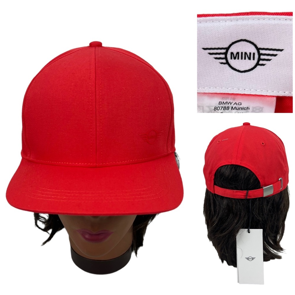 MINI LIFESTYLE Cap Hat Coral Adjustable Strap BMW Polyester Blend NWT